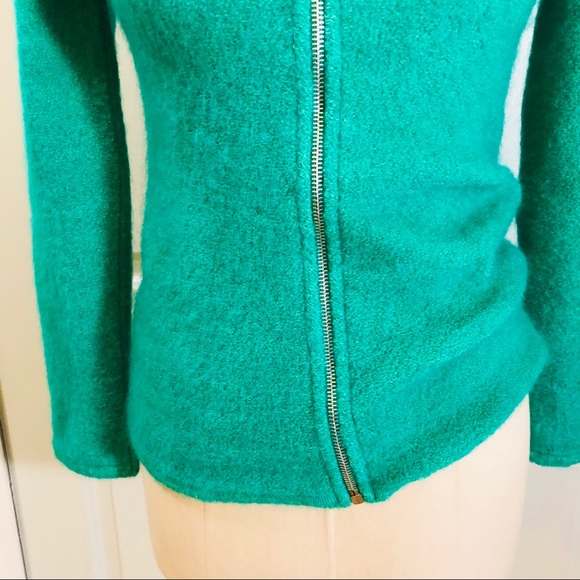 Gabriel Milano Kid Mohair Zip Sweater Size Small Green Color - Picture 5 of 13